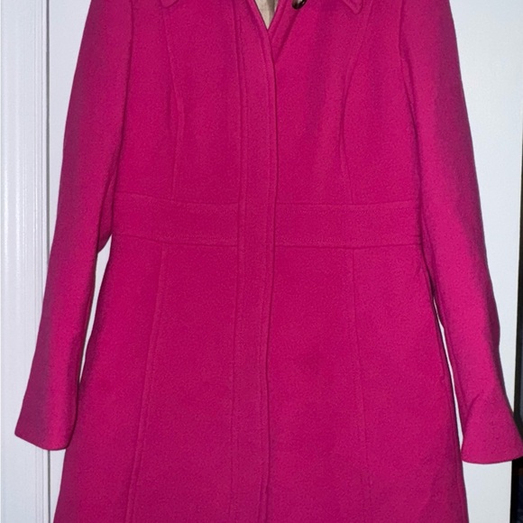 J. Crew Vibrant Fuschia Classic Lady Italian Double Cloth Wool Blend Day Coat - Picture 2 of 9